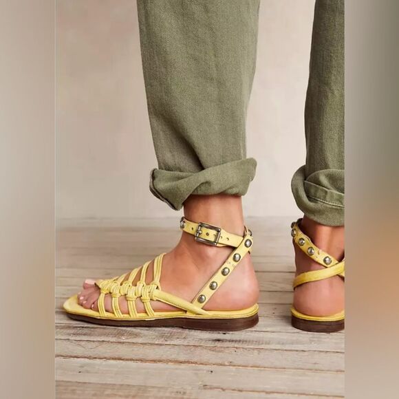 NEW Free People A.S.98 Marin Leather Strappy Gladiator Sandals - Picture 2 of 2